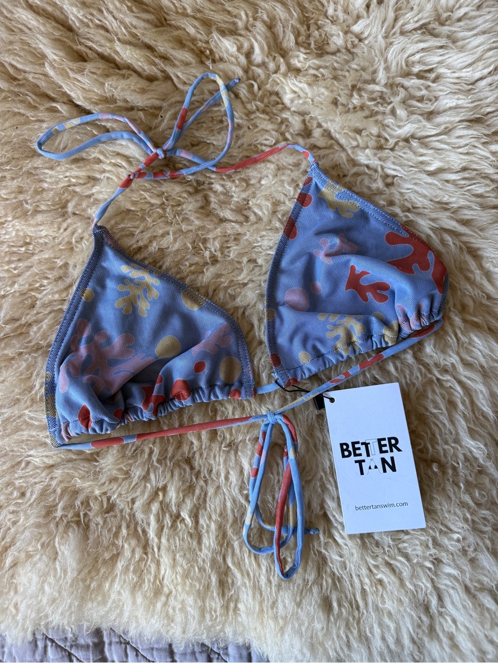 NWT Better Tan Tan-through Kastani Top | Ocean Bliss
